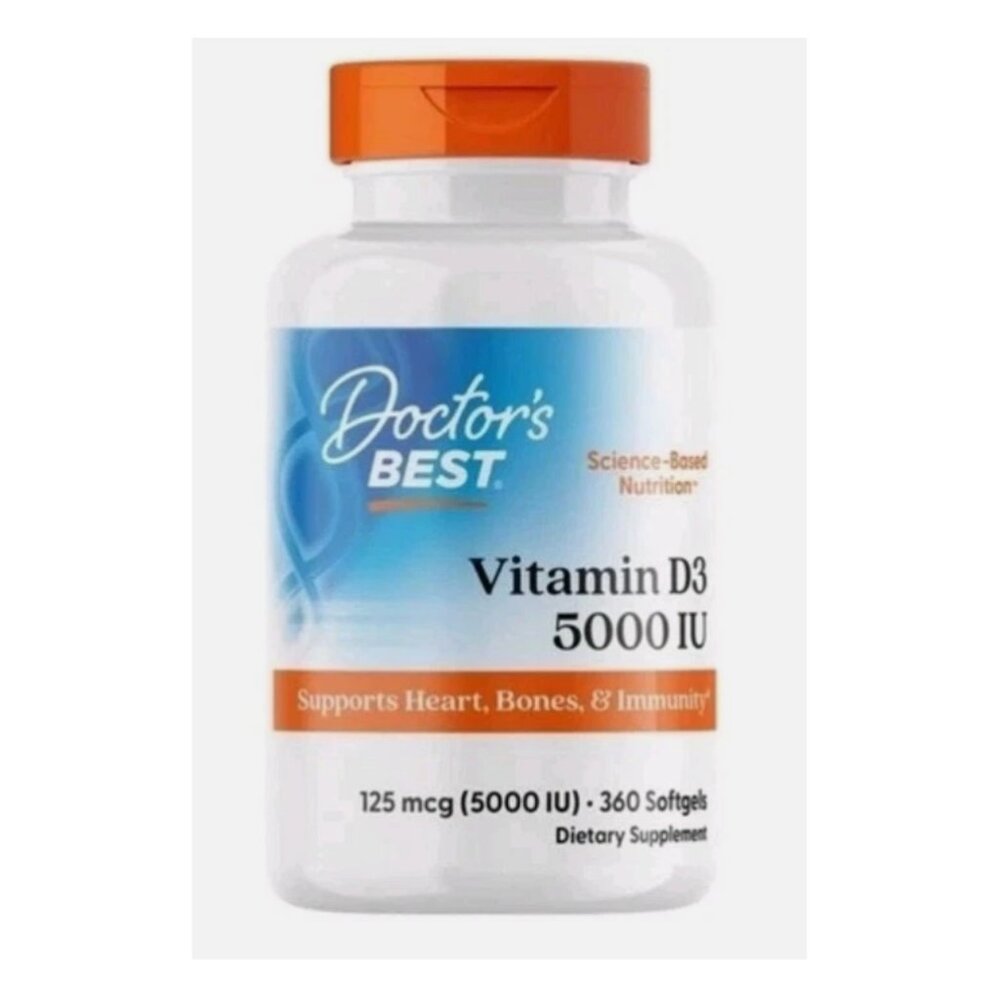 New & Sealed Doctor's Best Vitamin D3 5000 IU 125 mcg 360 Softgels Exp 06/2027